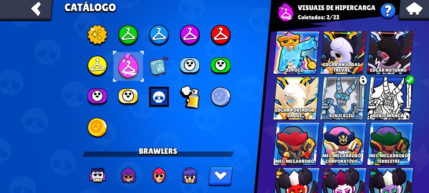 Continha top Brawl Stars - Várias skins, 60 Brawlers e 5mil troféus