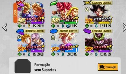 DRAGON BALL LEGENDS, LR SHALET, LR TRUNKS GOHAN E LF GOKU BLACK ESTRELADOS