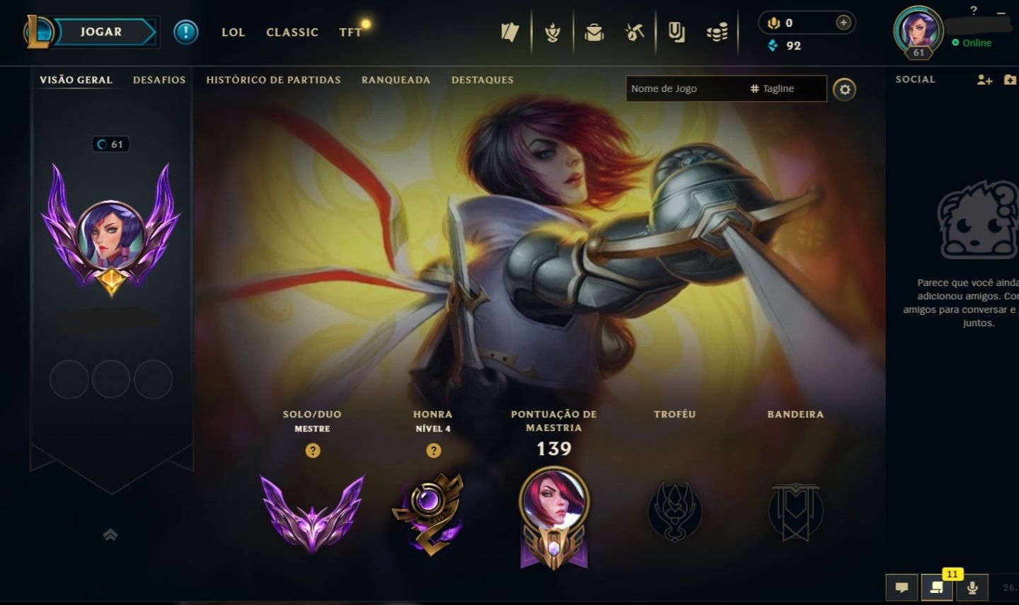 CONTA LOL MASTER | 60% WIN RATE | 42 SKINS