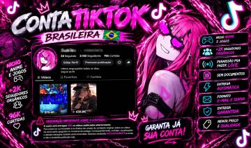 Conta Tik Tok com 2K+ de Seguidores Brasileiros | Live Studio | sem Documentos
