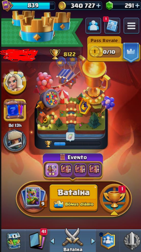 CLASH ROYALE BEM DECK BEM UPADO COM 2 EVOS 8100 TROFEIS 340K DE OURO