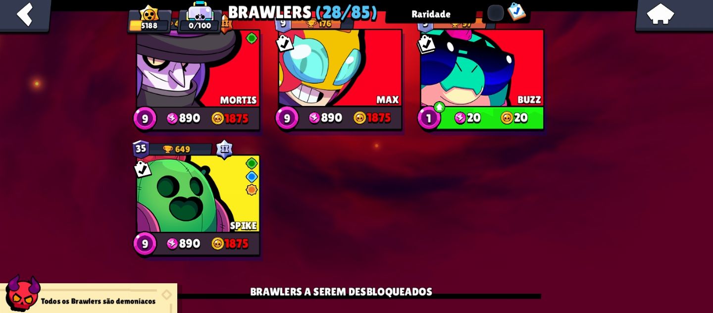 CONTA BRAWL STARS MUITAS SKINS, 5K Troféus 2019