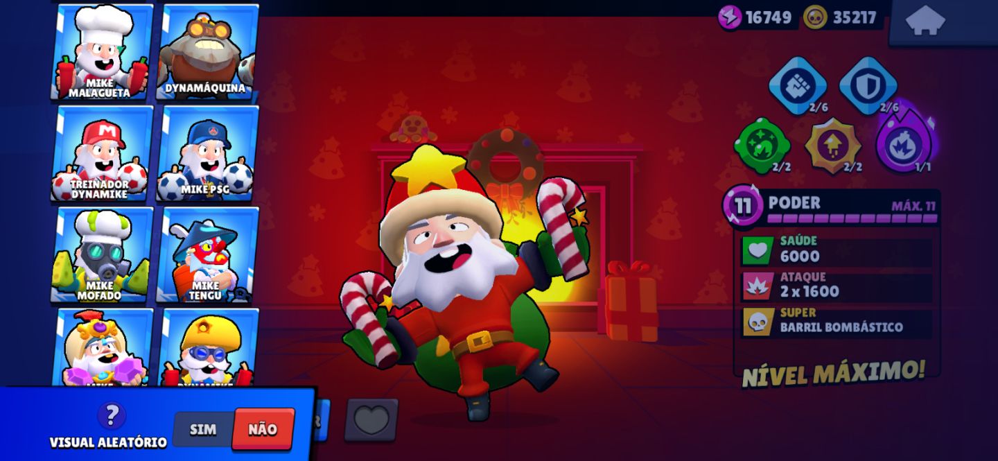 Conta criada em 2019, tem 18 skin de 300 gemas, 31 de 200, 195 de 150 e etc