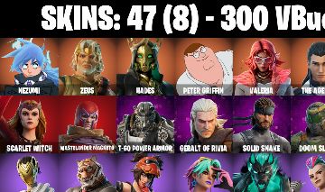 47 skins | Nezumi | Zeus | Hades | Peter Griffin | Valeria | The Ageless