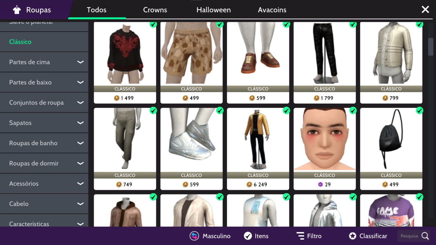 CONTA MASCULINA AVAKIN LIFE LvL 34