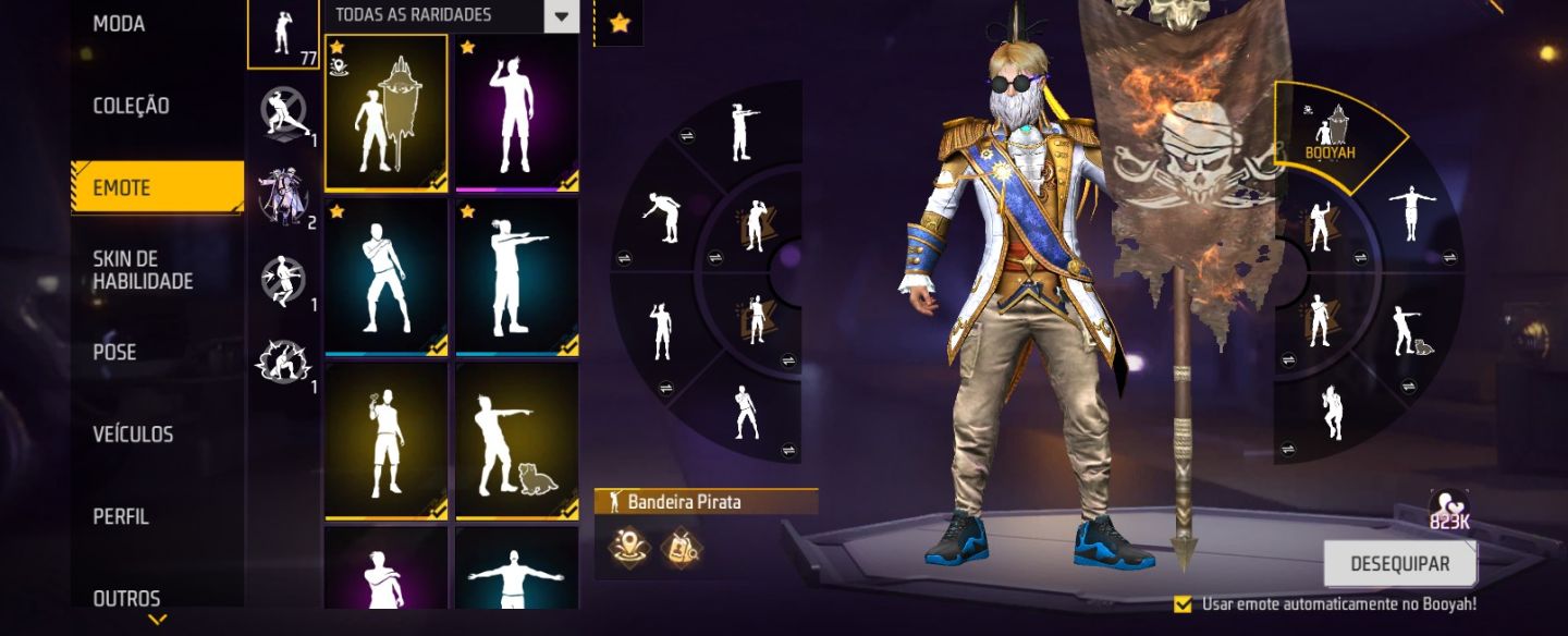 Conta Free Fire Gemada | Muitos Peitorais, Bandeirão, Barbinha ( Leia Desc)