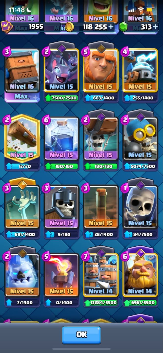 CONTA END-GAME 9 ANOS 14K TROFÉUS NV 16 42 FULL 23 EVOS 23 SKINS TORRE