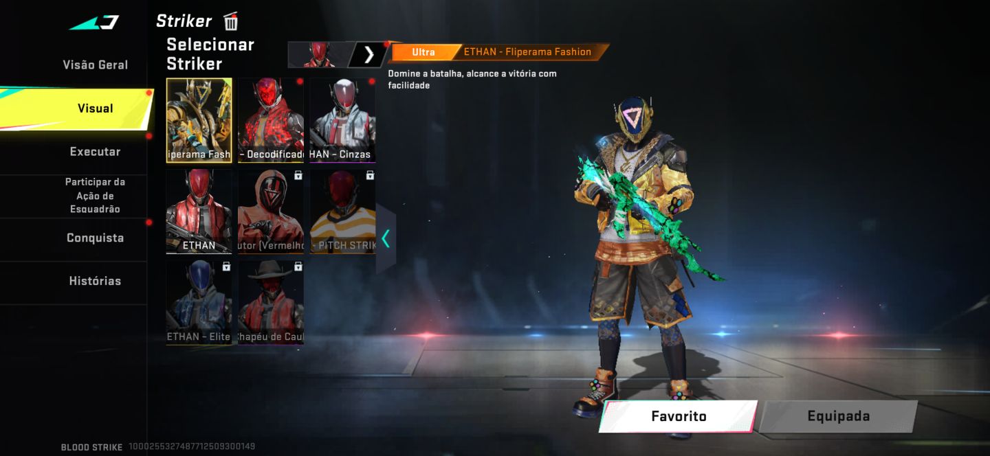 Conta de Blood Strike com eternas.