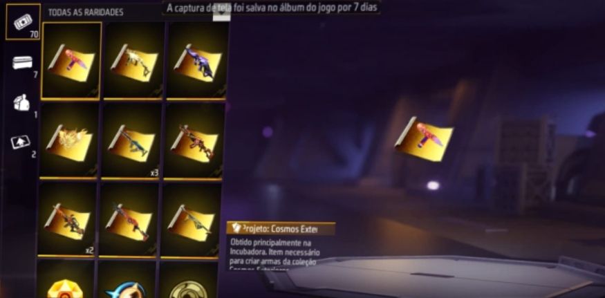 Conta de Free fire gemada da primeira temporada itens antigos e skins de Naruto