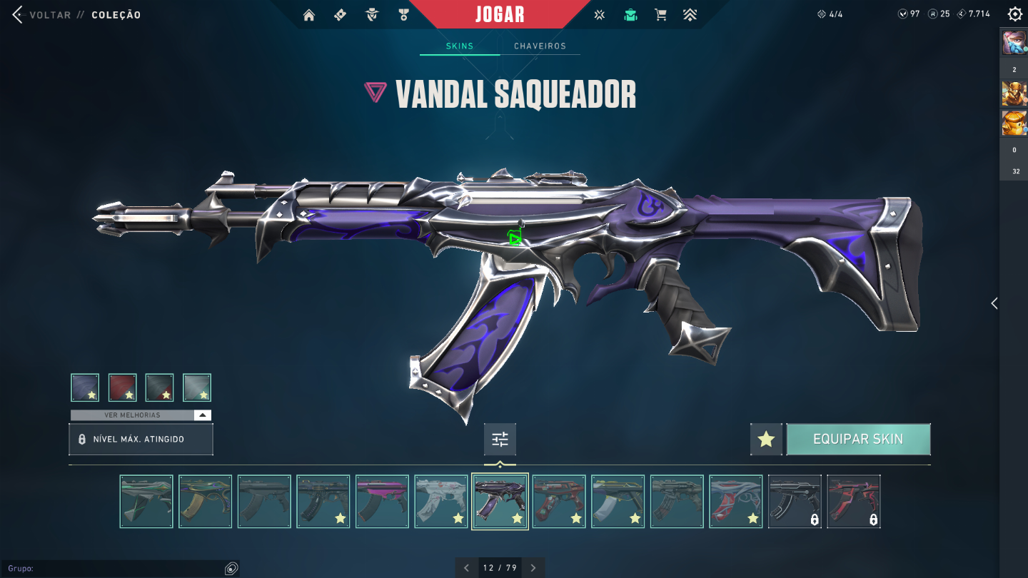 Conta de Valorant R$3400 gastos. +de 13 skins de vandal e phantom.
