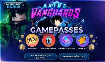 ANIME VANGUARDS GAMEPASSES GP MOONLESS SKIN GEMA VIP CHIPS DE GAMEPASS FRAGMENTO