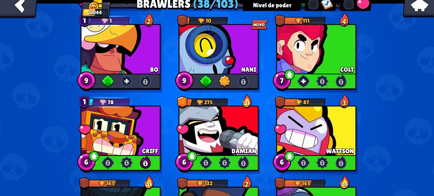Conta com: 10k troféus 8000 de coins 4500 de bings com 32 Brawlers rank: dima
