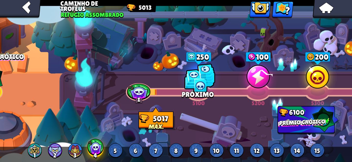 Brawl Stars | 5013 Troféus | 50 Brawlers | Conta Completa