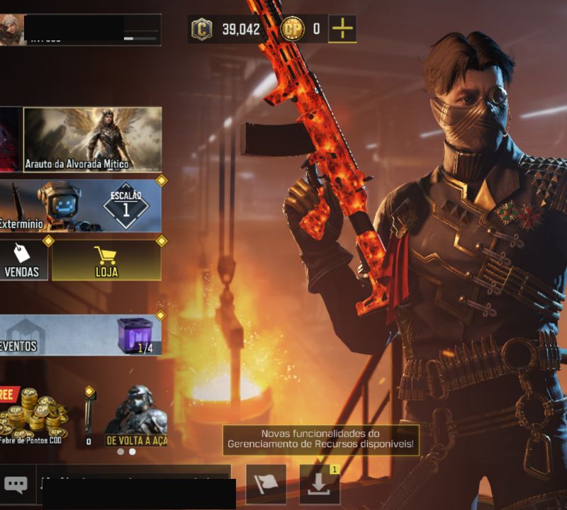 CONTA COD MOBILE UPADA MAX.VARIAS ARMAS MITICAS E LENDARIAS