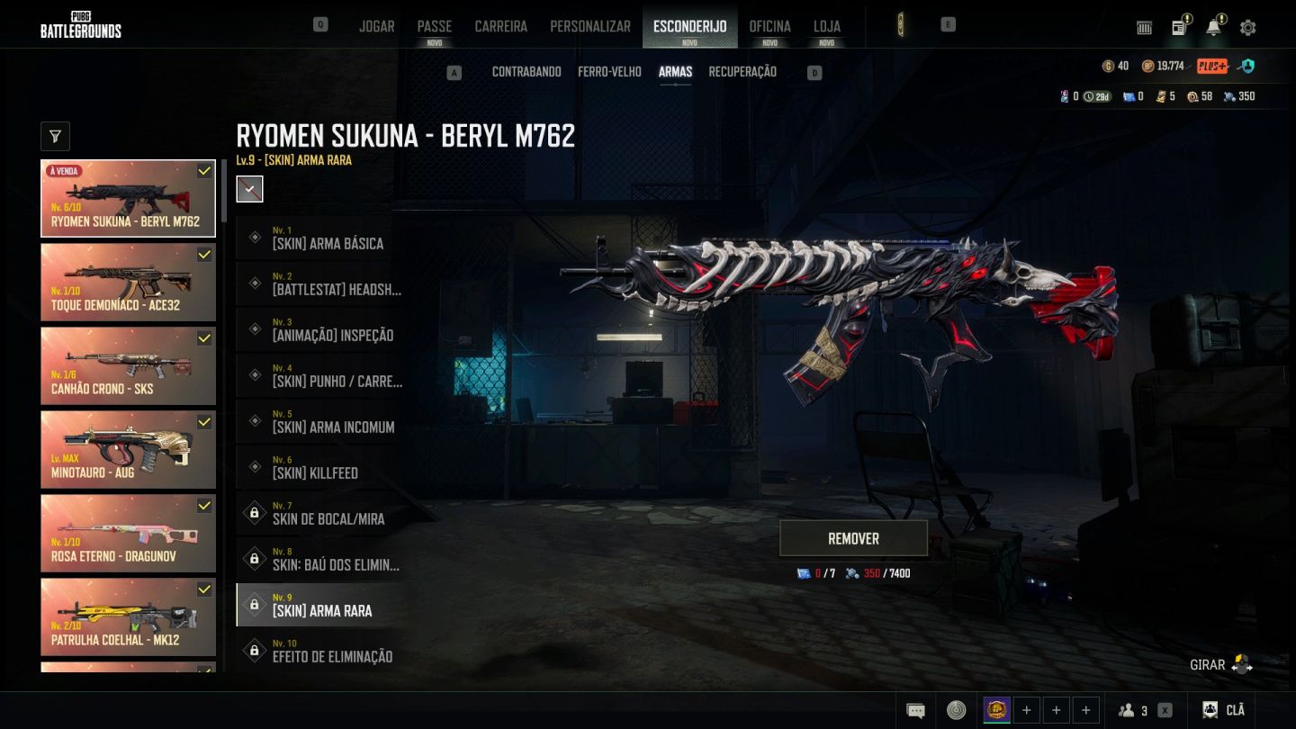 PUBG PC | PGI Gloves + 10 Progressivas | LVL 500 TIER 5