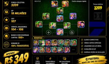 CONTA eFOOTBALL 3209 FORÇA | CR7 107 | 18 MILHÕES GP | ELENCO TOP