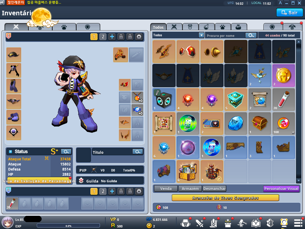 CONTA GRAND CHASE CLASSIC 24 PERSONAGENS NIVEL 90