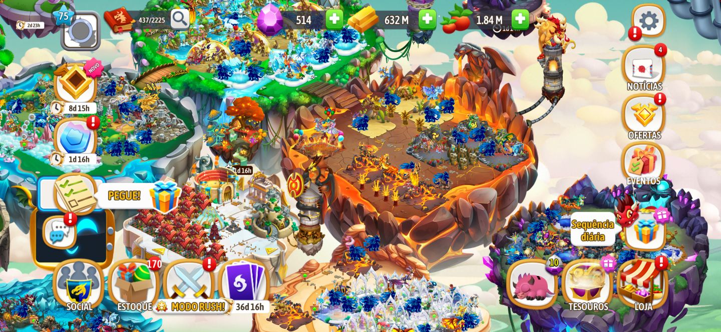 Conta de Dragon City Antiga Nivel 75