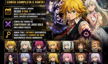 The Seven Deadly Sins Origin - Conta com todos os personagens ENDGAME