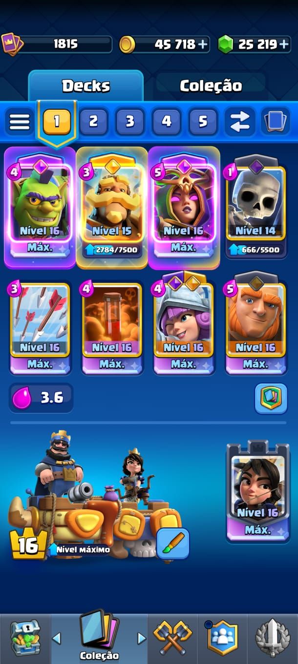 Conta Clash Royale, 12500 de Troféu, Mais de 24mil em gema.
