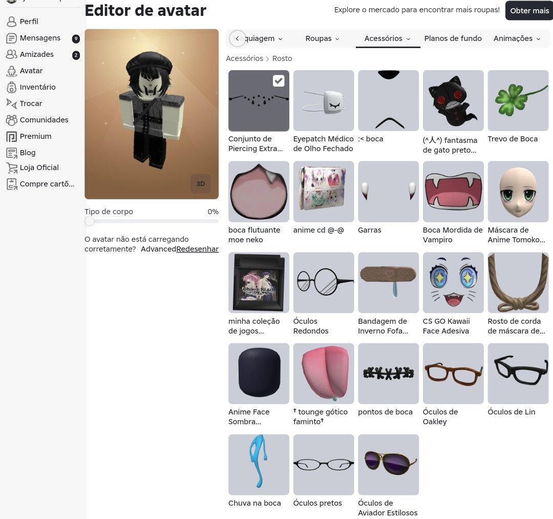 CONTA ROBLOX COM VÁRIOS ESTILOS MASCULINOS acompanha OG