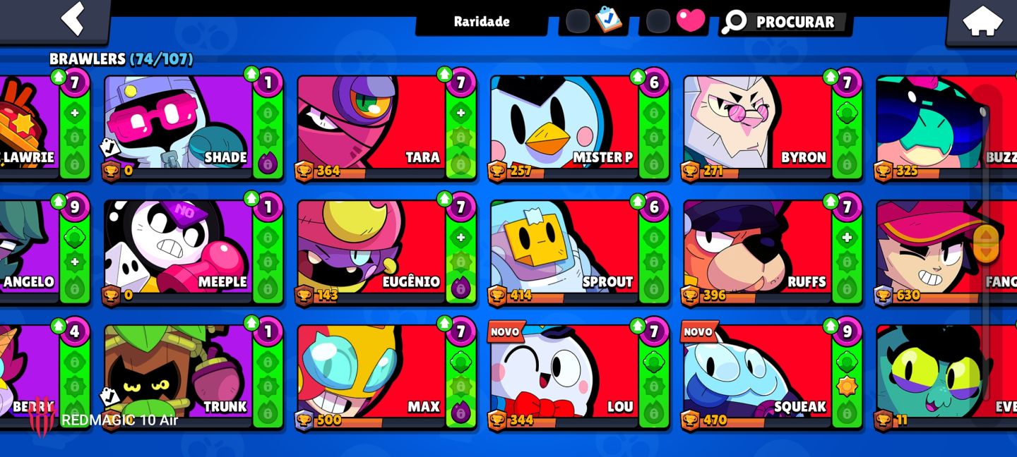 ( para rápido ) Conta brawl stars com 74 brawlers