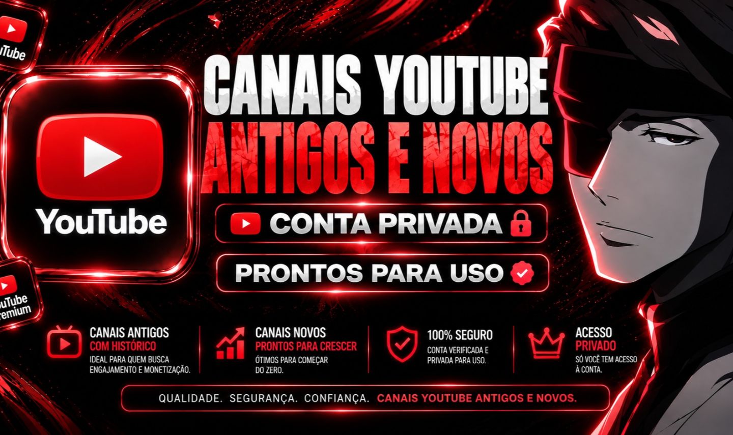 Contas Youtube Antigos e Novos | Melhor Preço