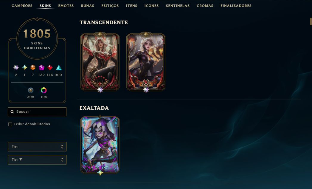 Conta RIOT, LOL + VAVA(1805 skins) 9 FACAS + ITENS DO BETA. VALOR NEGOCIÁVEL
