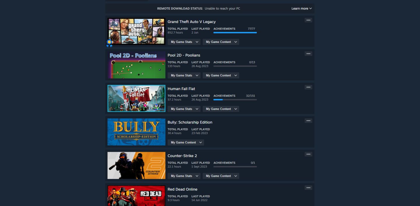 Conta Steam com GTA V UPADO | 853 Horas | 100% Conquistas | 13 Jogos