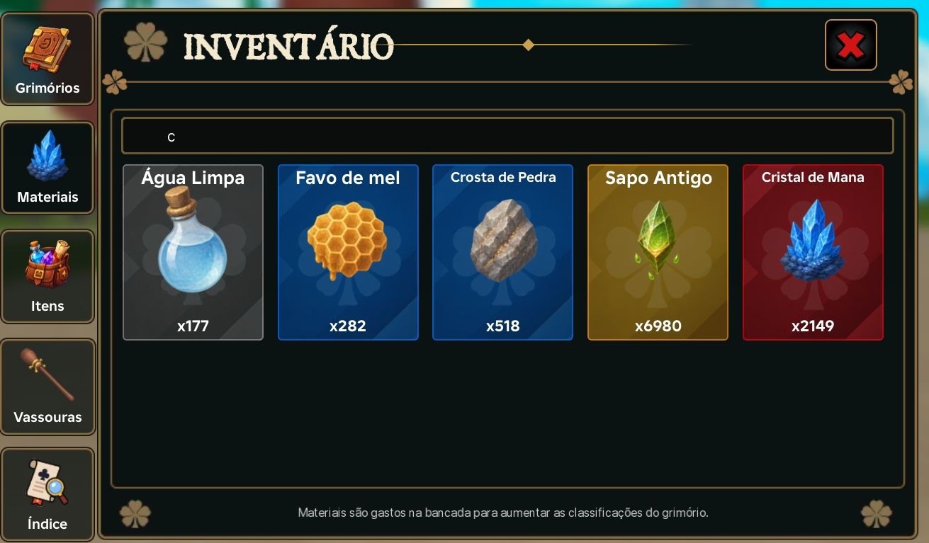 LENDAS DE TREVO( CLOVER LEGENDS) ACESSÓRIOS/ GRIMÓRIOS