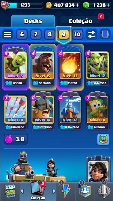 CONTA CLASH ROYALE PARADA 8583 TROFEUS 119/123 CARTAS