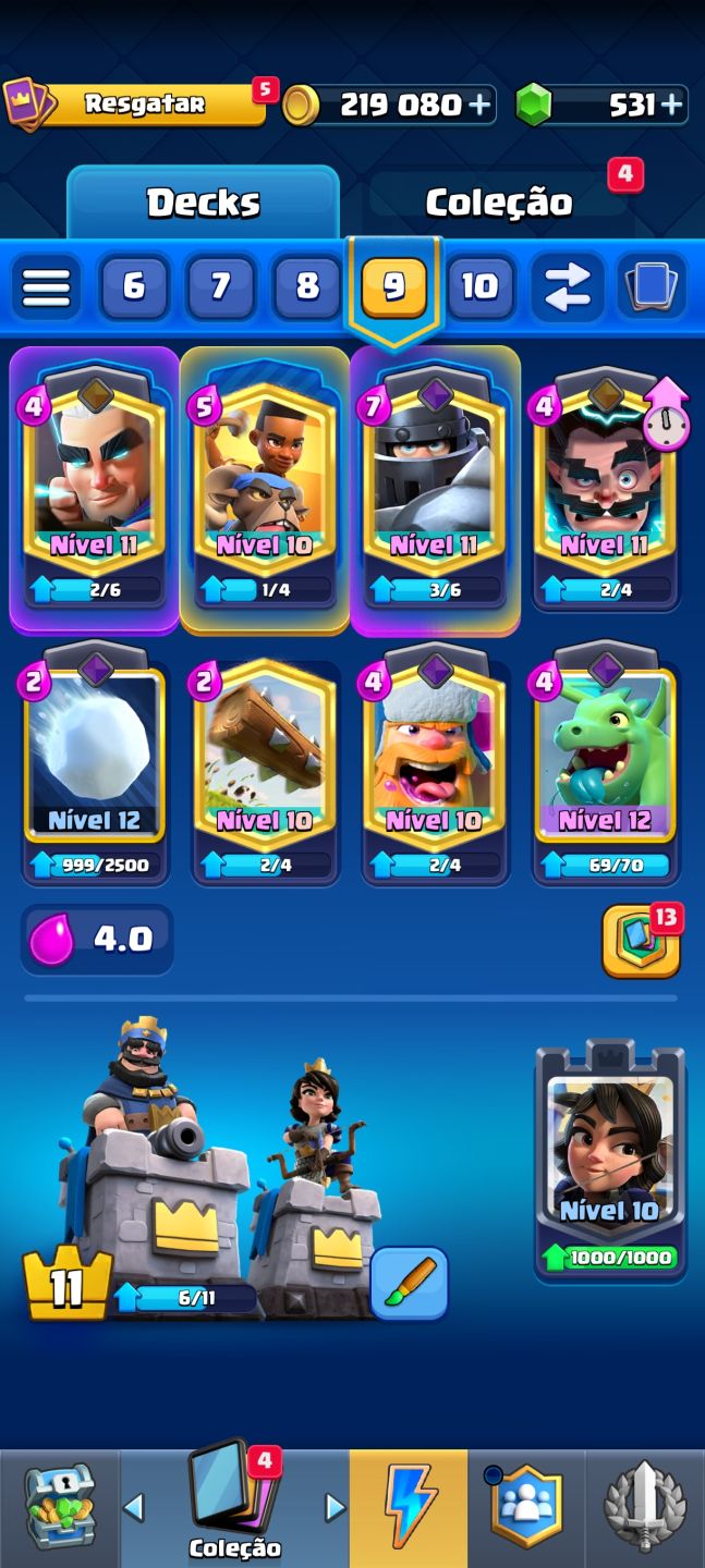 CONTA CLASH ROYALE ANTIGA (9 ANOS) | 4.334 TROFÉUS | 219K OURO + 531 GEMAS