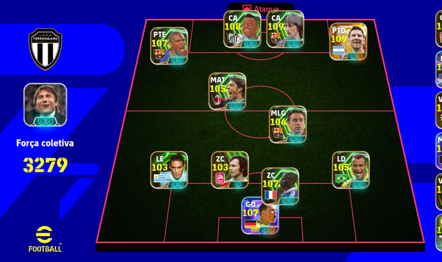CONTA DE EFOOTBALL MOBILE COM 3279 OVER!!!diamante