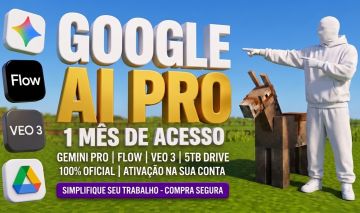 GOOGLE AI PRO - 1 MÊS DE ACESSO NA SUA CONTA | GEMINI PRO + FLOW + VEO 3 e mais