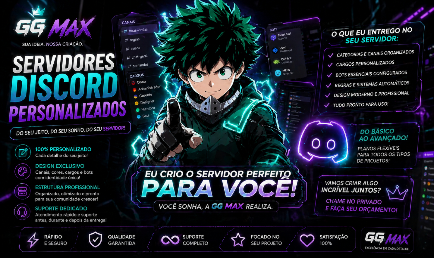 CRIO SEU SERVIDOR NO DISCORD PERSONALIZADO [MAIOR QUALIDADE]