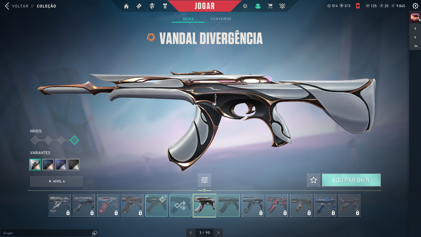 Conta valorante com varias skin para vc jogar competitivo nao tem skin faca