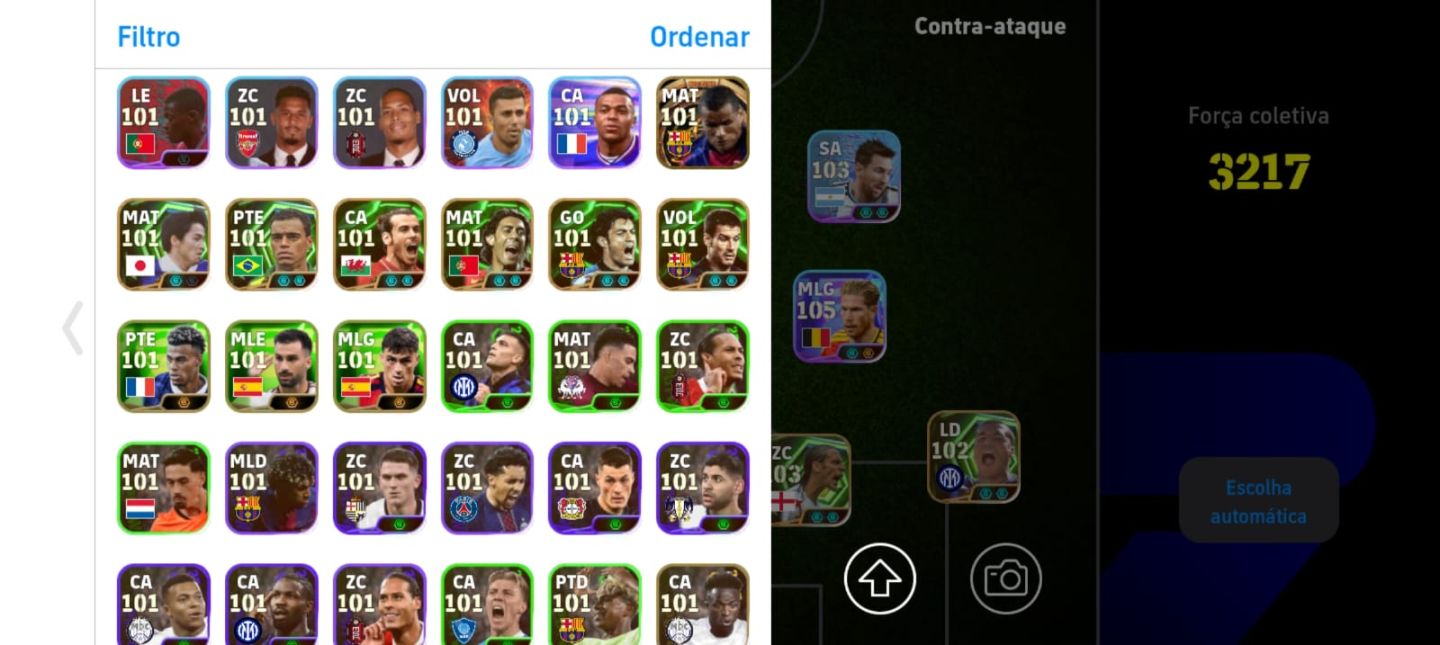 CONTA EFOOTBALL | FORÇA COLETIVA 3217 | CR7 108, HAZARD 108