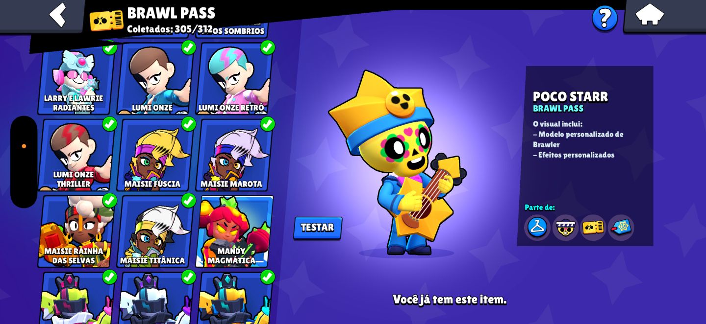 CONTA RARA DE BRAWL STARS COM COLT DESAFIANTE E +500 SKINS (70K de troféus)