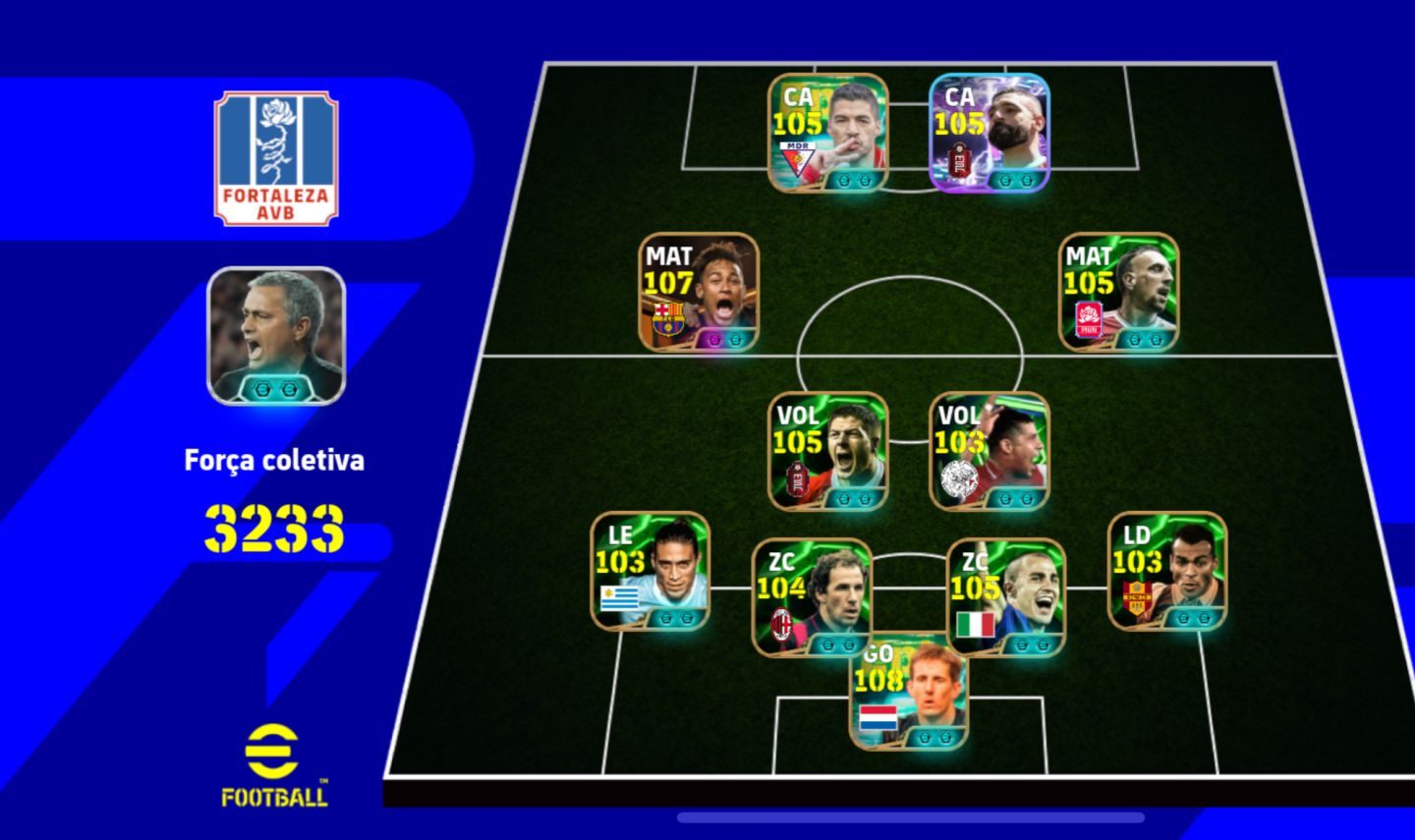 CONTA EFOOTBALL 3233 | NEYMAR 107 | VAN DER SAR 108 | ETC..