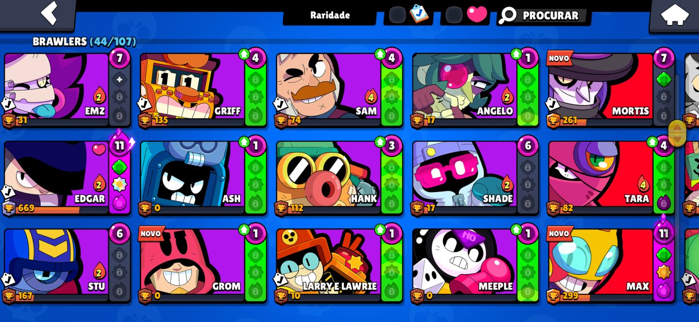 CONTA BRAWL STARS | 7.216 TROFÉUS | 44 BRAWLERS | 6 LVL 11 (LEON, SPIKE, KIT)