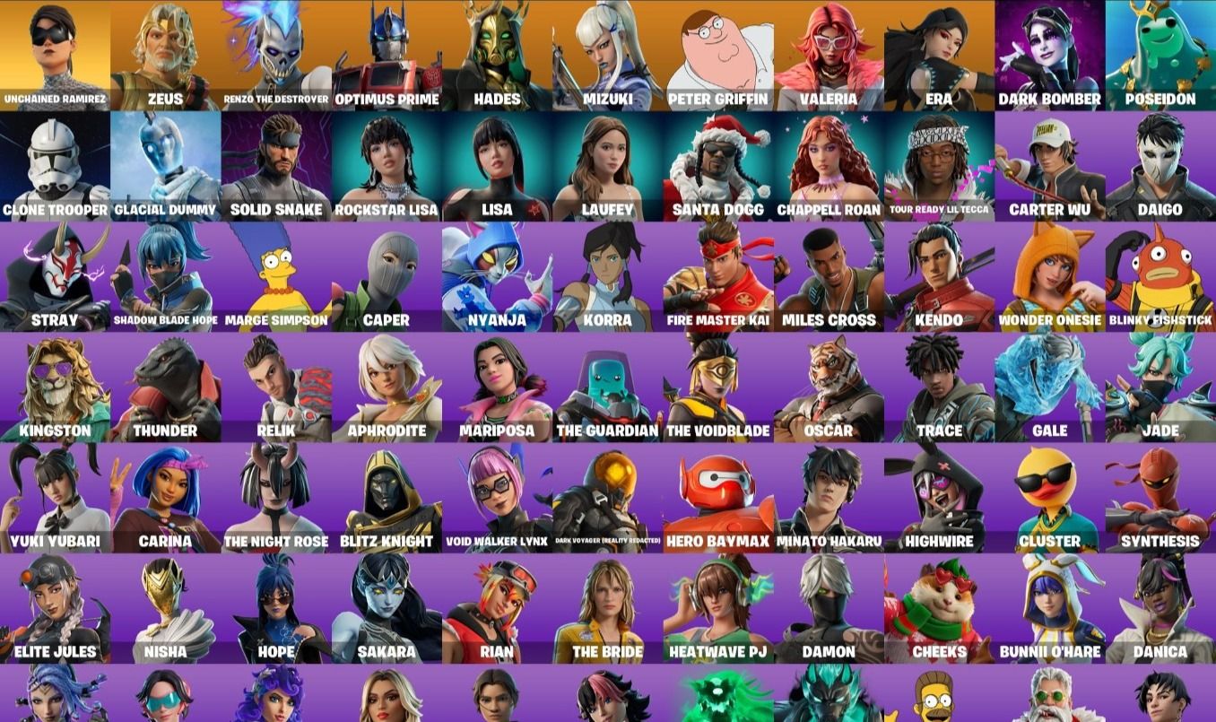 CONTA FORTNITE TRYHARD BALANCIAGA + MACHADO DOCE 100+SKINS 40+ JOGOS NA EPIC