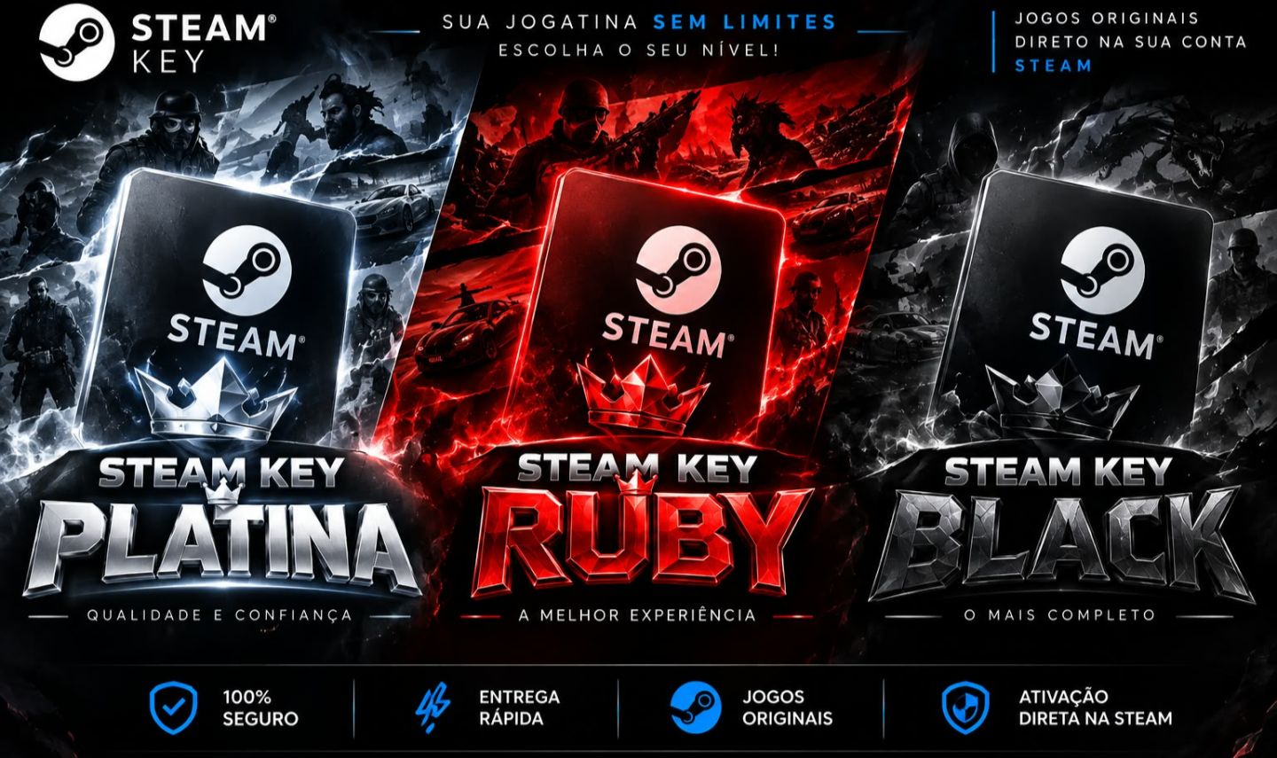 Steam Key Premium para PC | Platina, Ruby e Black