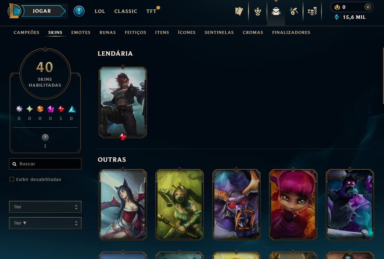 UPADA A MÃO - CONTA DE 2024 - 40 SKINS - VI ARCARNE LENDÁRIA - 15K DE EA