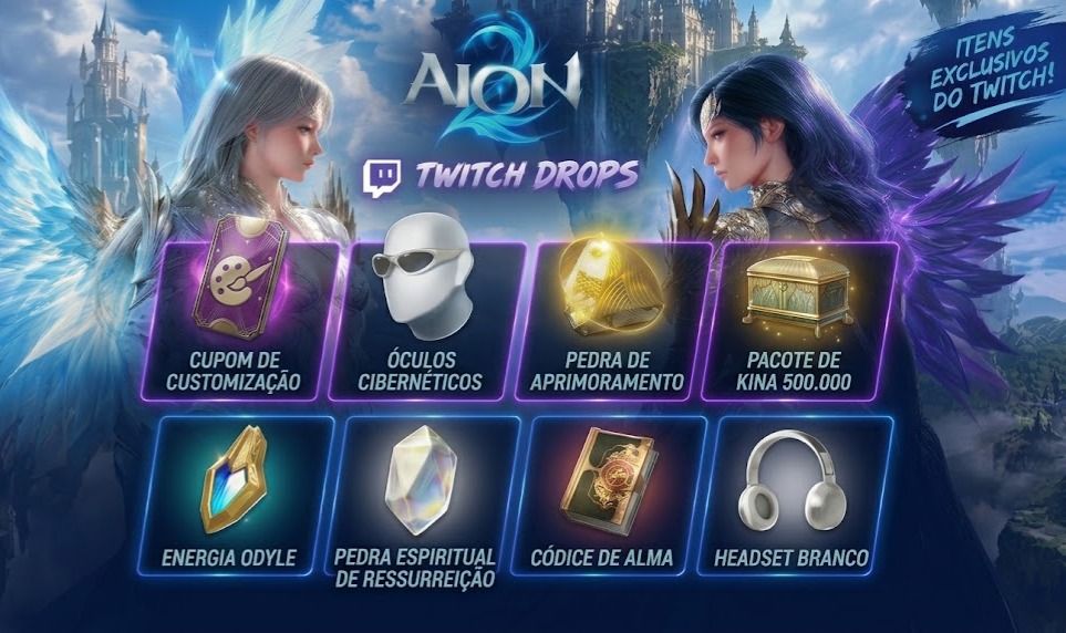 AION 2 TWITCH DROP - 11 ITENS - 20 BAUS DE SKINS (Todos os itens na descrição)