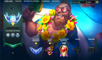 SKIN GANGPLANK CURTINDO VERÃO + [ DIAMANTE COM 60% DE WIN RATE ] + [TROCA NICK]