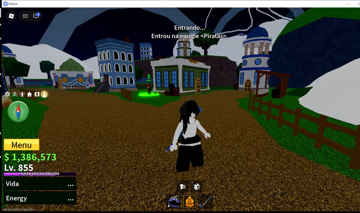 Conta Roblox com skin e upada no blox fruits