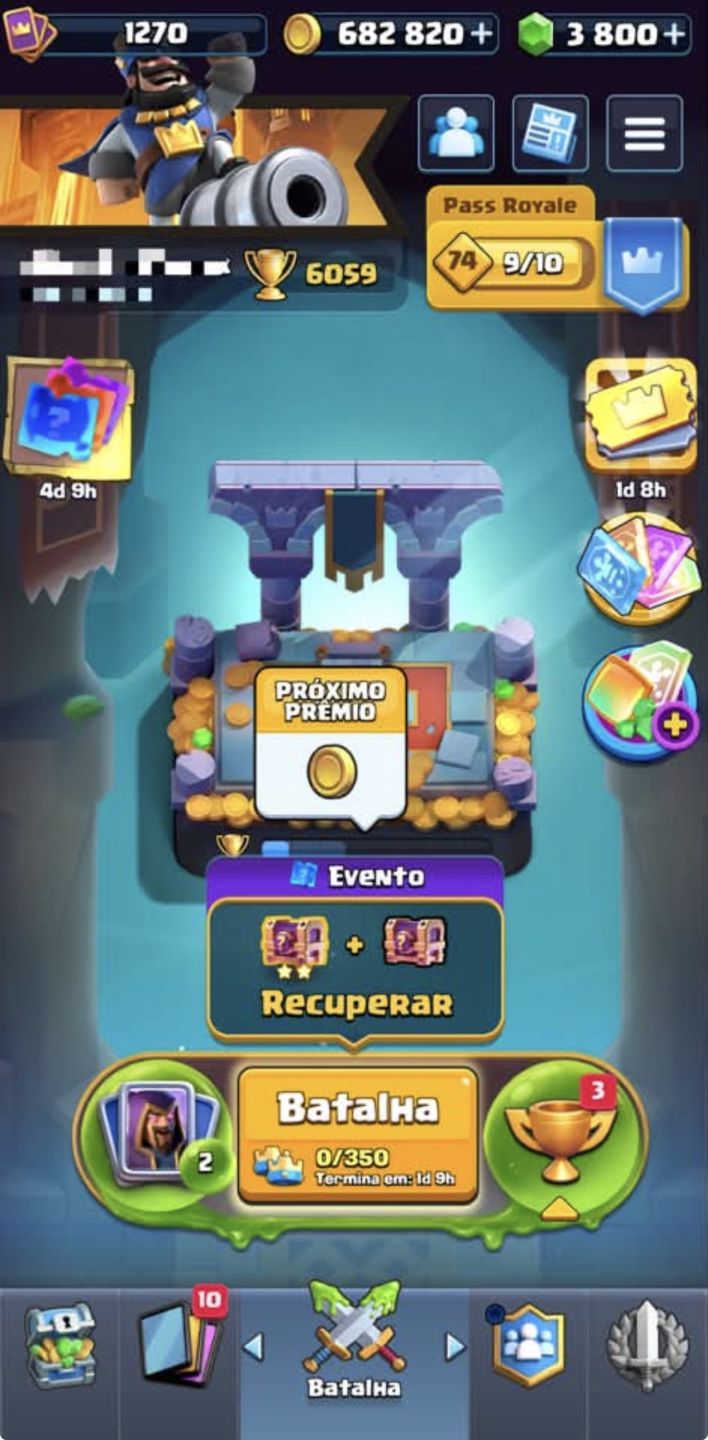 CONTA DO CLASH ROYALE ARENA 17