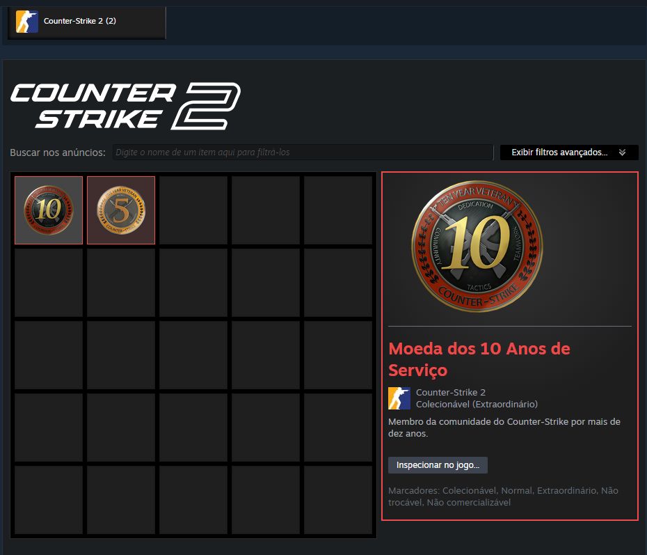 Conta com +10 anos de cs com medalhas
