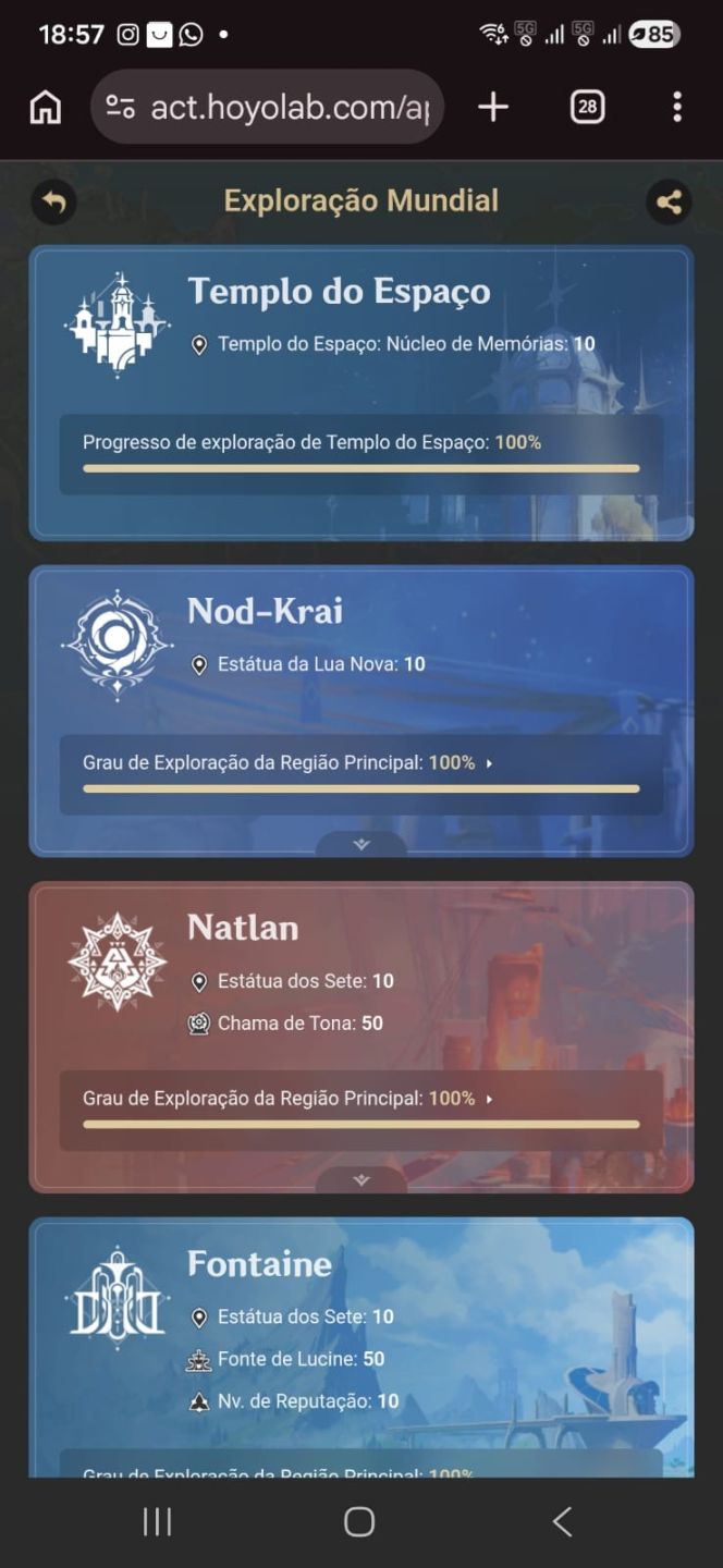 CONTA ENDGAME DE GENSHIN IMPACT