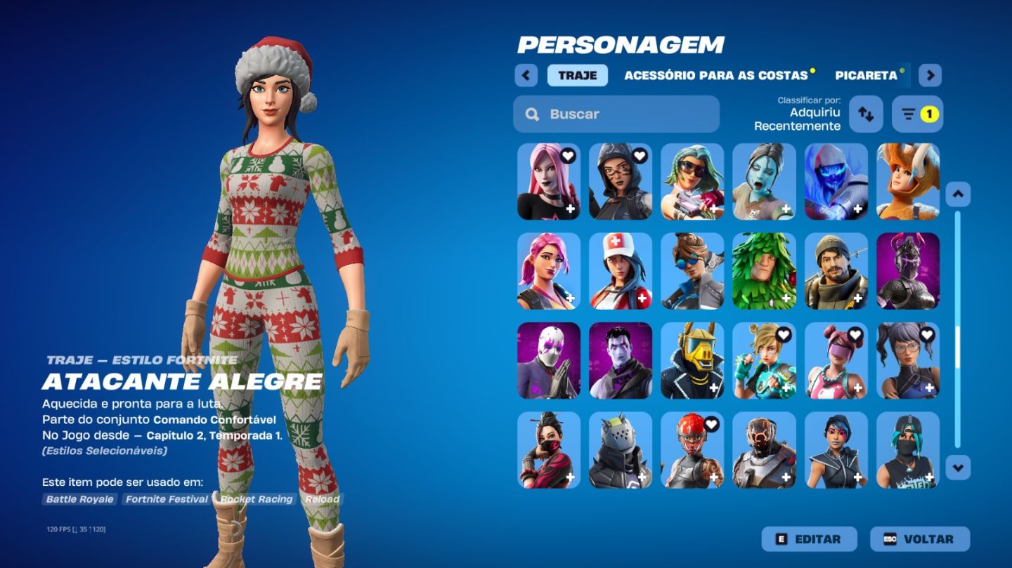 Conta epic games com fortnite skins muito rara e Ea fc 27